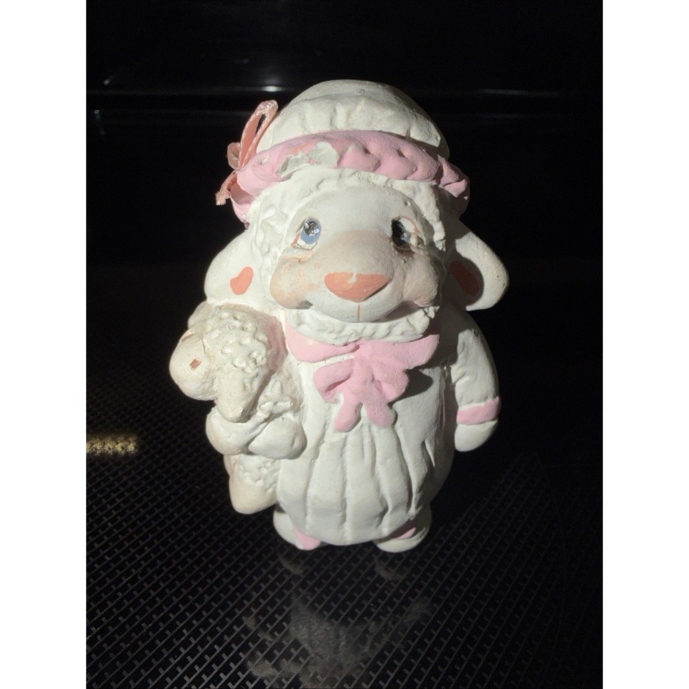 Vintage Dreamsicles CastArt 4" Figurine Sheep in Pajamas with stuffed sheepy '94